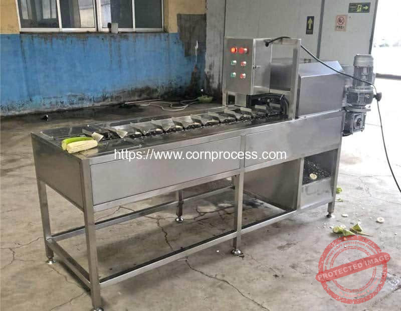 Double-Blade-Type-Sweet-Corn-Cob-Top-and-Tail-Cutting-Machine